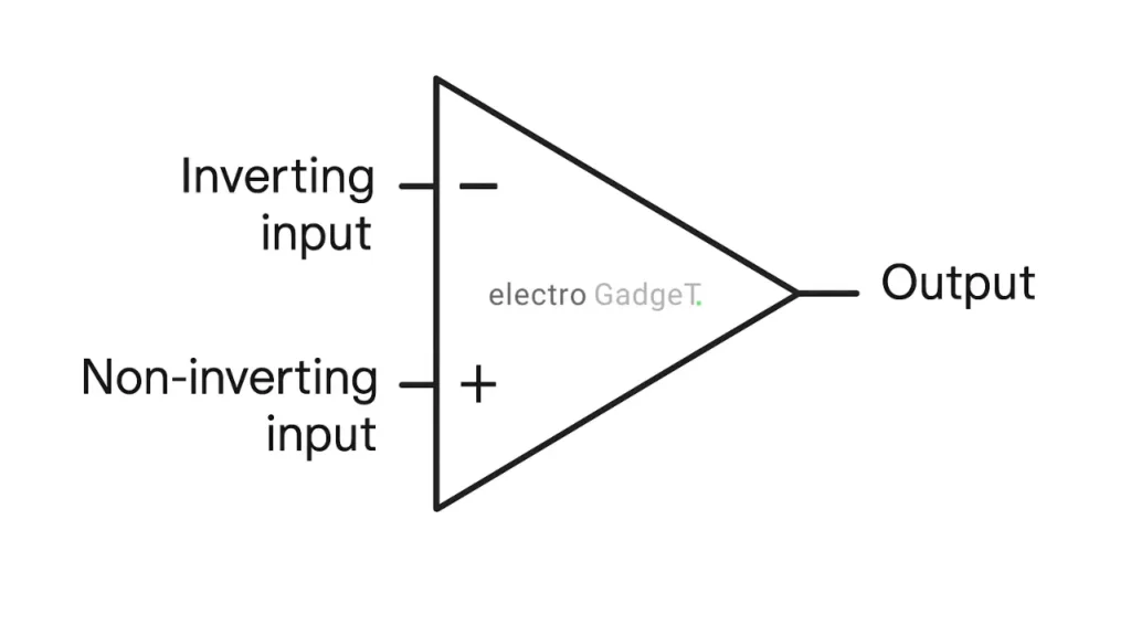 basic symbol and pinout of a differential amplifier