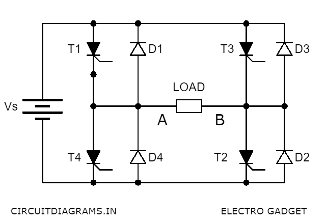 single phase full bridge inverter circuit diagram