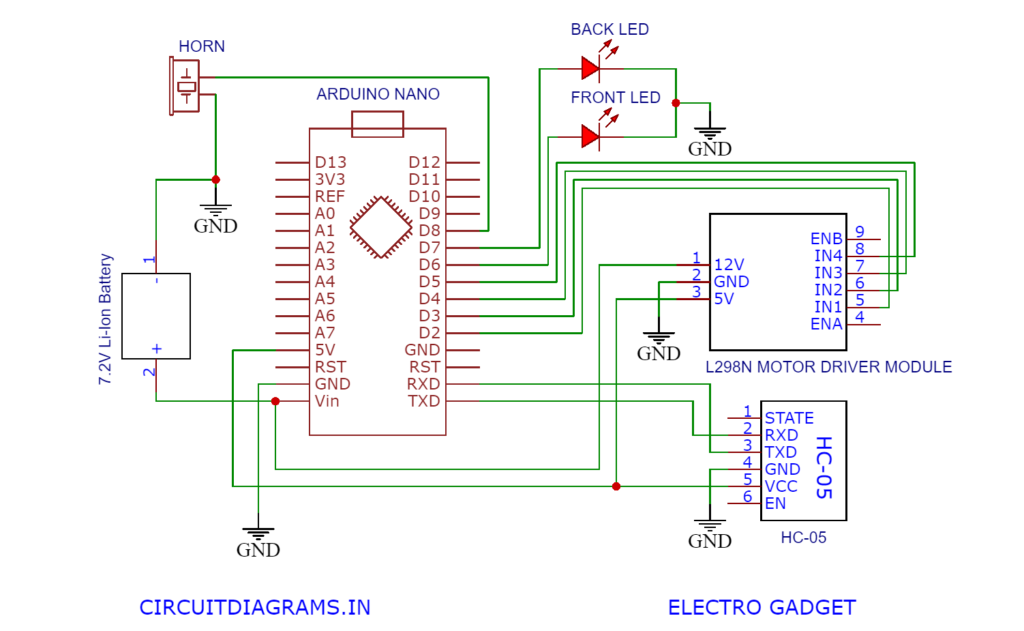 Bluetooth Controlled Robot Circuit Diagram
