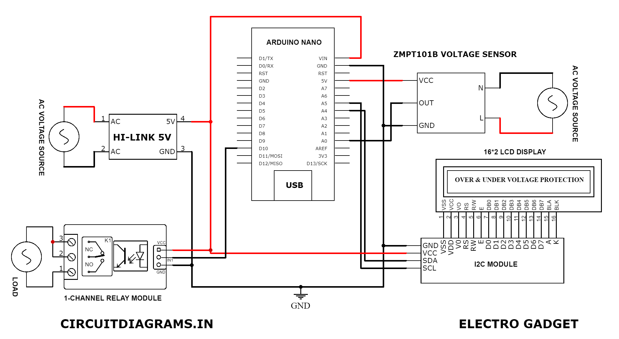 230V AC Mains Over Voltage Protection Circuit Diagram