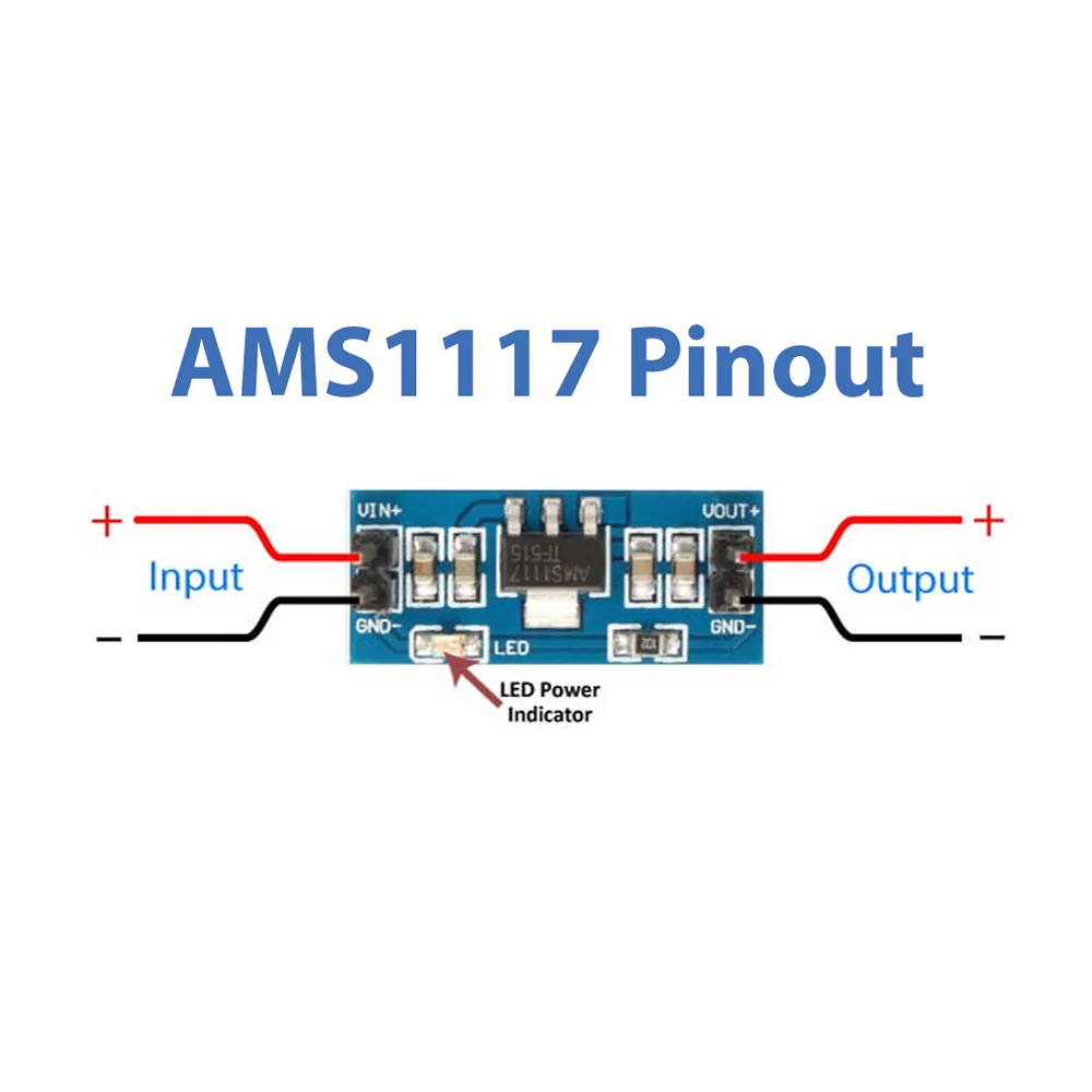 Wireless Notice Board Using ESP8266 & Matrix Display AMS1117-Module-Pinout