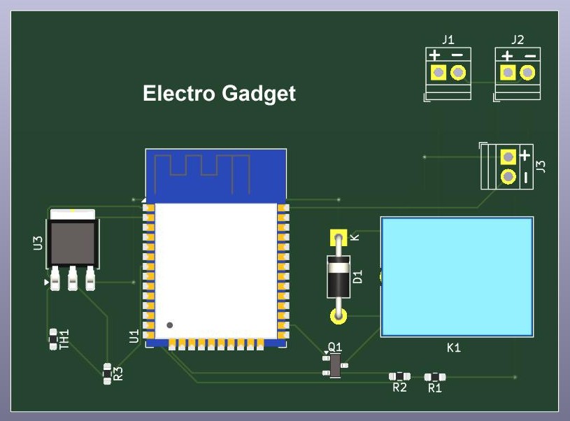 ESP32 Battery Management System 3D PCB