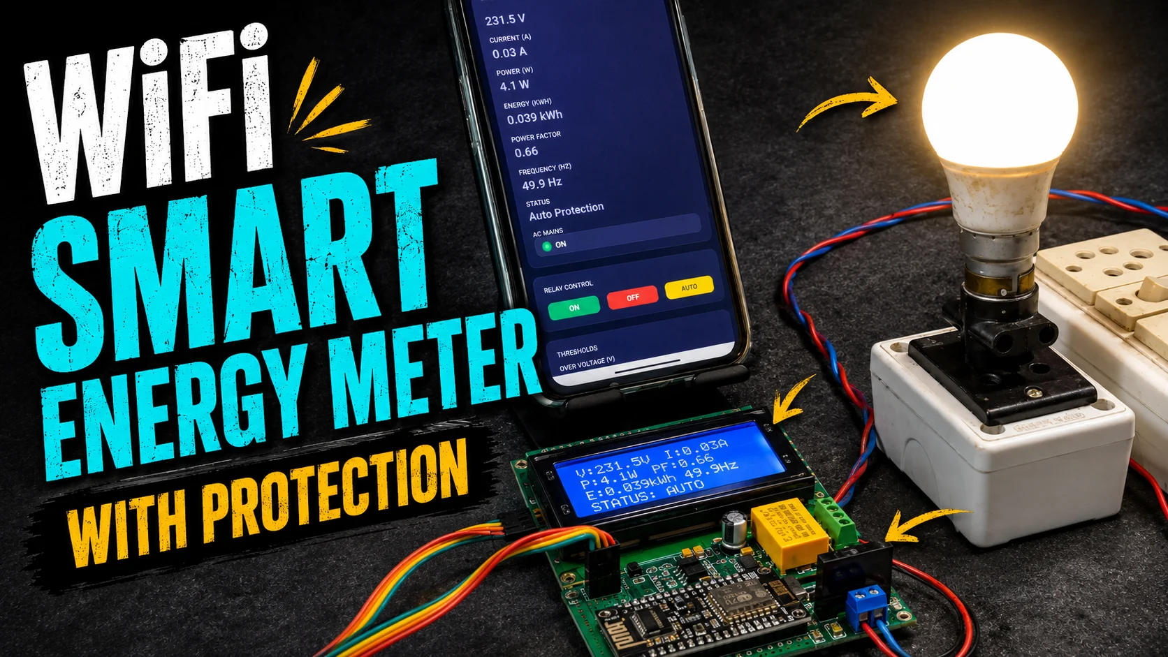 Homepage - Circuit Diagrams IoT Smart Energy Meter Using PZEM-004T with Protection