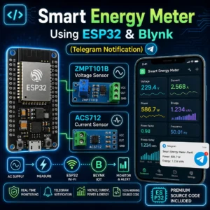 Smart Energy Meter Using ESP32 & Blynk (Telegram Notification)
