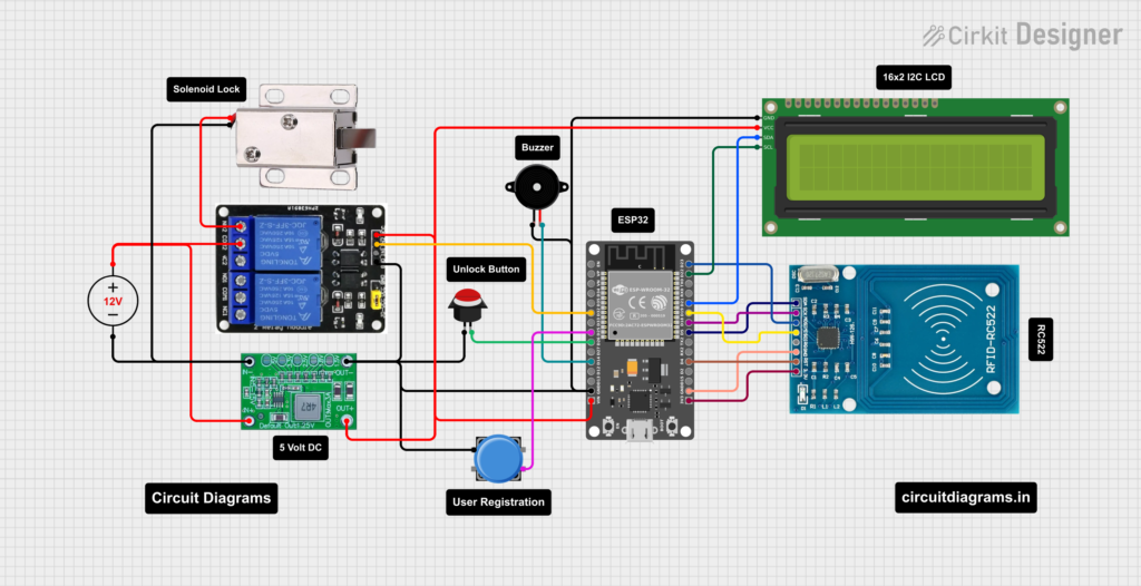 Smart RFID-Based Door Lock System Circuit Diagram