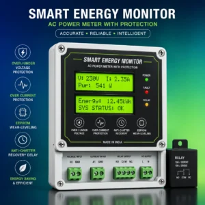 Arduino AC Power Meter with LCD Display & Automatic Voltage Protection