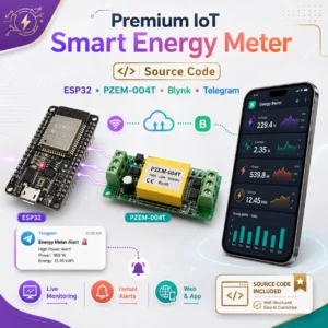 Premium IoT Smart Energy Meter Source Code (ESP32, PZEM-004T, Blynk, Telegram)