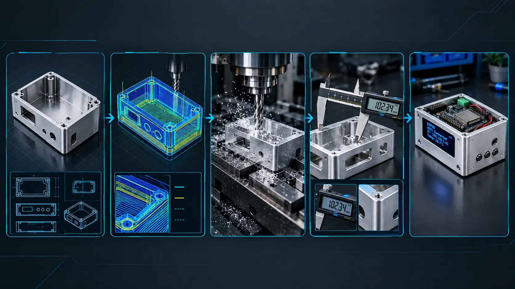 CAD → Finished Part — Manufacturing Workflow